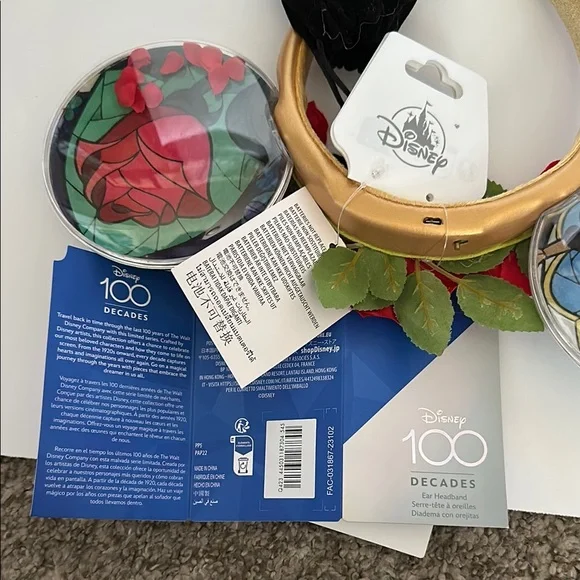Disney Disney100 Decades Beauty and the Beast Light-Up Ear Headband Adults New - Picture 2 of 11